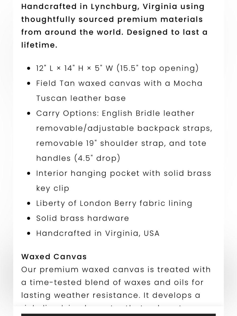 Meanwhile field tan wax canvas backpack-BNNU - Picture 4 of 5